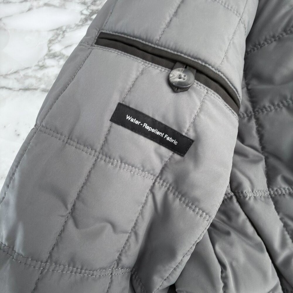 Hugo Boss Men's Dark Green Centin Cotton Quilted Parka, Sizes 38 - Picture 12 of 16